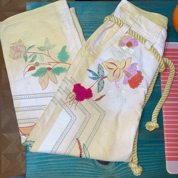 NWOT We The Free Electric Sands Embroidered Pants (Free People) - Picture 5 of 14